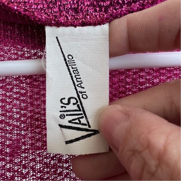 Vintage 1980's pink metallic shrug size M - Picture 4 of 6